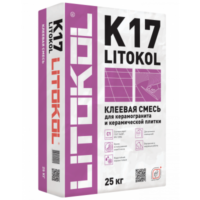Клей для плитки и керамогранита LITOKOL K17 25кг