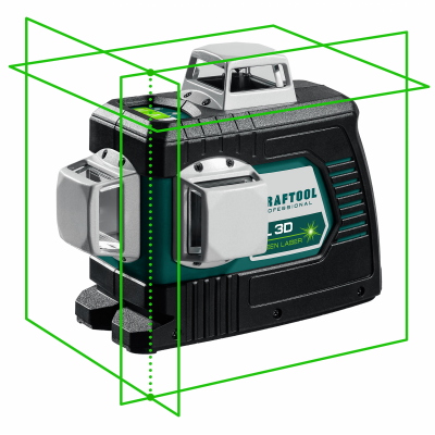 Лазерный нивелир Kraftool LL3D зеленый Крест 3*360 (34641)