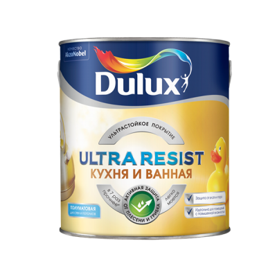 Краска Dulux ULTRA RESIST д/кухни и ванной полуматовая 2,5л