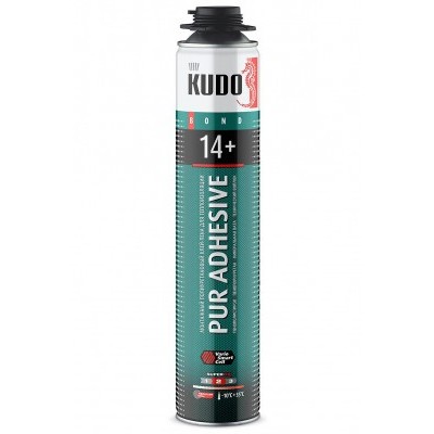 Клей-пена KUDO PUR ADHESIVE PROFF 14+ для теплоизоляции 900г