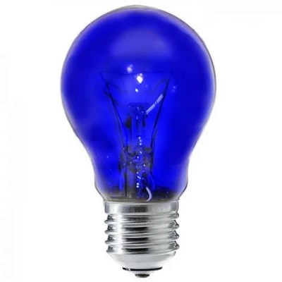 Лампа накаливания А55 60W Е27 груша синяя д/физиотерапии