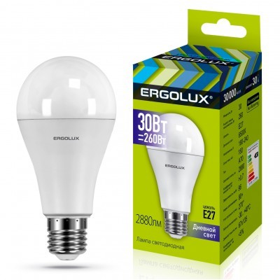 Лампа Ergolux LED А70 Е27 30W 6500K