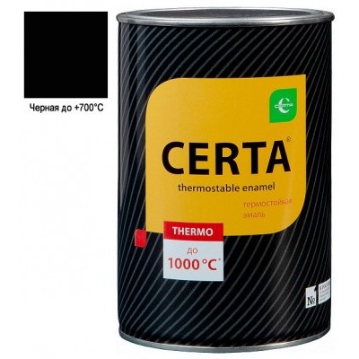 Эмаль термостойкая CERTA до 700 С черная 0.4кг