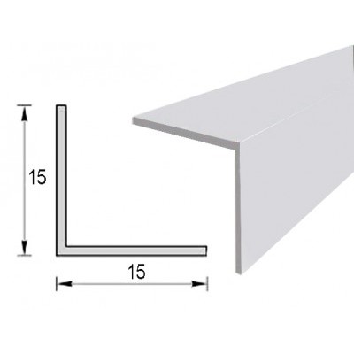 Уголок ПВХ Деконика 15*15мм 2.7м 002-2 Светло-серый глянцевый