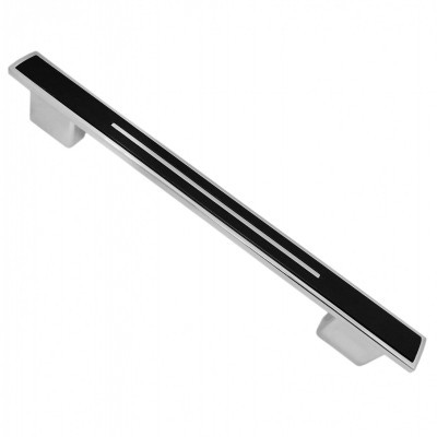 Ручка-скоба 160мм хром+черный 7444 RS-87-160