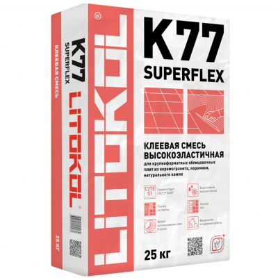 Клеевая смесь высокоэластичная SuperFlex K77 Litokol 25кг