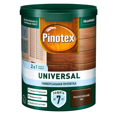 Пропитка Pinotex UNIVERSAL 2в1 Индонезийский тик 0.9л
