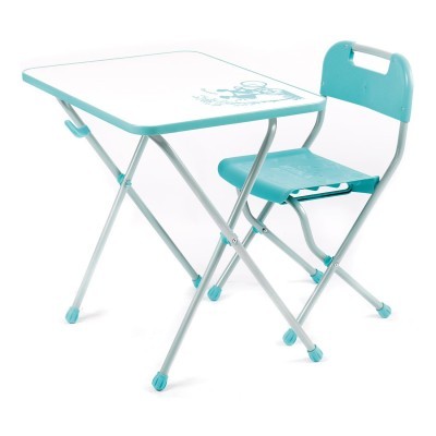 Комплект детский Ретро (стол+стул), бирюзовый с белым