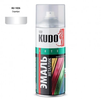 Аэрозольная краска KUDO KU-1026 Металлик серебро 520мл