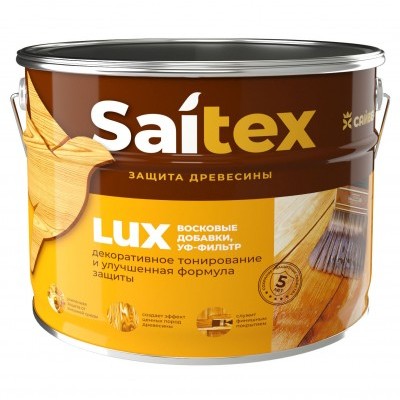 Деревозащитный состав Saitex Lux бесцветный 10л
