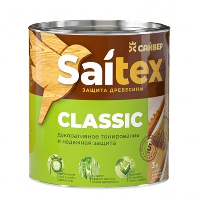 Деревозащитный состав Saitex Classic тик 3л