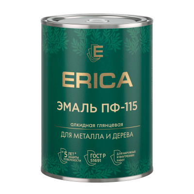 Эмаль ПФ-115 ERICA зеленая 0.8кг