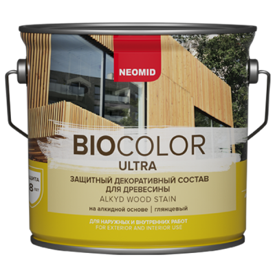 Деревозащитный состав Neomid Bio Color Ultra махагон 2,7л