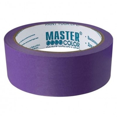 Лента малярная рисовая фиолетовая Master Color УФ до 30 дней, низкая адгезия, для деликатных поверхн