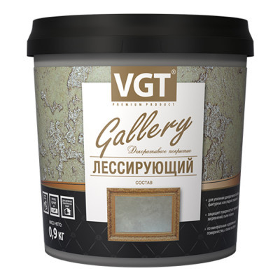 Состав лессирующий VGTGallery бесцветный, полупрозрачный 0.9кг