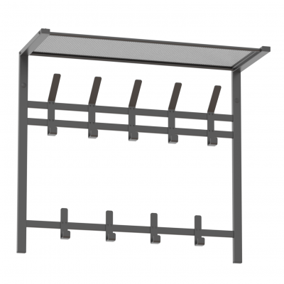 Вешалка с полкой Торонто 2 яруса 5 крючков, графит