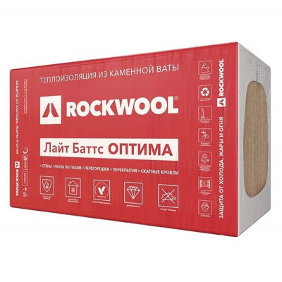 Утеплитель Rockwool Лайт Баттс ОПТИМА 1000*600*50мм ( 6м2, 0.3м3)