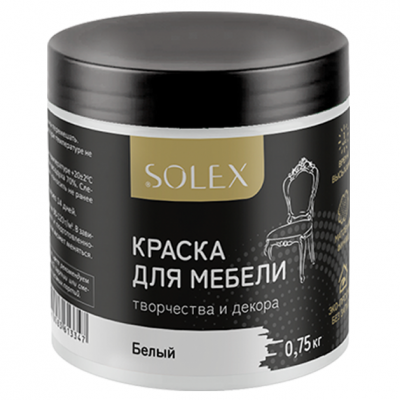 Краска для мебели SOLEX белая 0.75кг