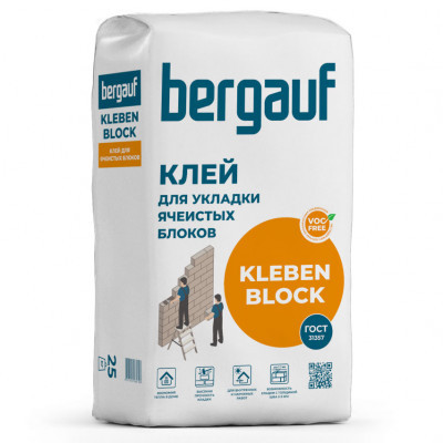 Клей для ячеистых блоков Bergauf Kleben Block 25кг