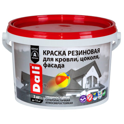 Краска резиновая Dali слоновая кость RALL 1015 3кг