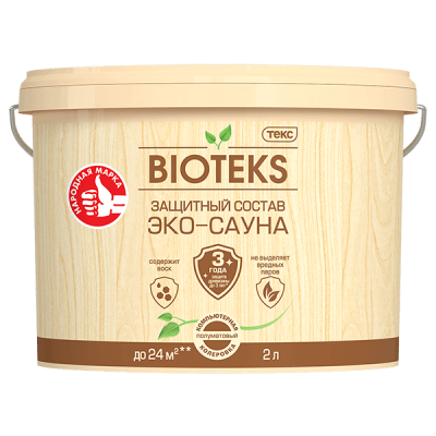 Защитный состав Эко-Cауна BIOTEKS ТЕКС 2л