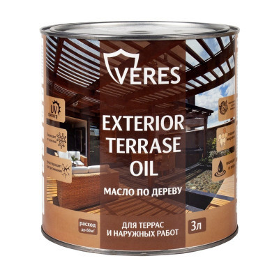 Масло по дереву для наружных работ Veres Exterior Terrase Oil тик 3л