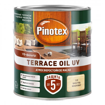 Масло для дерева Пинотекс Terrase Oil UV CLR 2,5л