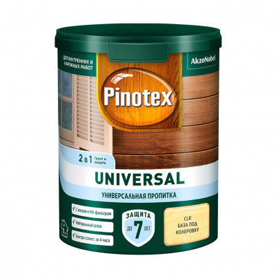 Пропитка Pinotex Universal 2в1 CLR (база под колеровку) 0.9л