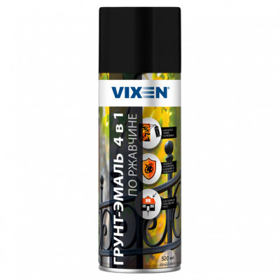 Грунт-эмаль по ржавчине 4в1 VIXEN аэрозоль белый сигнал. RAL 9003  520мл