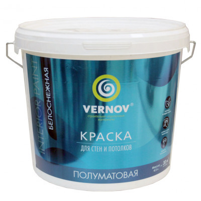 Краска интерьерная VERNOV ВД-АК-205 Premium полуматовая 4,5л