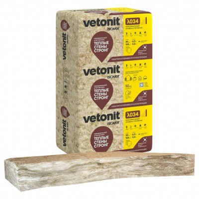 Утеплитель Ветонит Теплые Стены Стронг 50*610*1000мм (6м2-0,305м3)