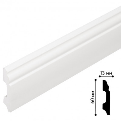 Плинтус напольный UHD02/60мм, белый 2м