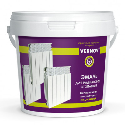 Эмаль для радиаторов акриловая VERNOV полуматовая 0,5кг