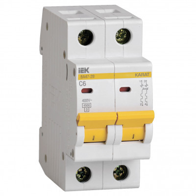 Автомат ИЭК ВА 47-29М 2Р С 6А