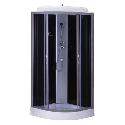 Душевая кабина "Loranto" CS-6681G черная низ/п 80*80*215