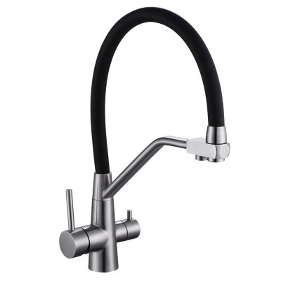 9006GM Смеситель "Avrora" Kitchen графит Кухня