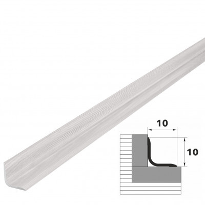 Профиль уголок алюминиевый внутренний 10*10мм 2.7м 051 сосна жемчужная