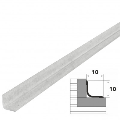 Профиль уголок алюминиевый внутренний 10*10мм 2.7м 057 бетон айс