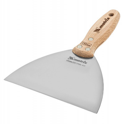 Шпатель Matrix нерж. сталь, буковая ручка 150мм