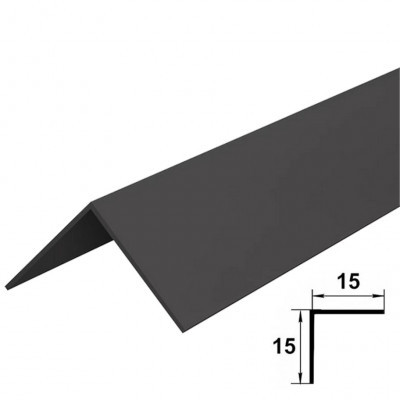 Уголок ПВХ 15*15мм 2.7м 093 Графит