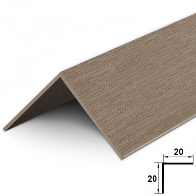 Уголок ПВХ 20*20мм 2.7м 208 Дуб Мокко