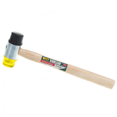 Молоток-киянка FITрезина/пластик, деревянная ручка, 35мм