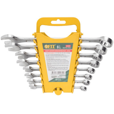 Набор ключей комбин. FIT Хард в держателе 8-19мм (8шт.)