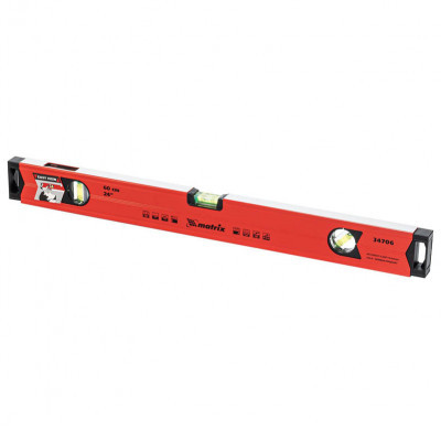 Уровень алюминиевый магнитный 3 глазка 600мм Matrix