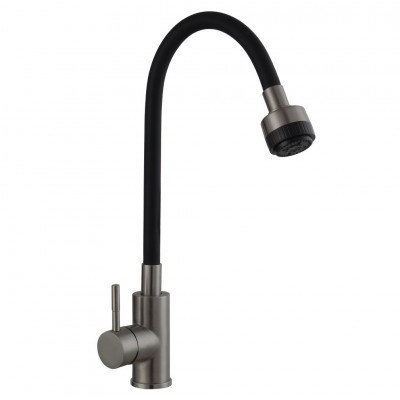 9001GM Смеситель "Avrora" Kitchen оруж сталь Кухня