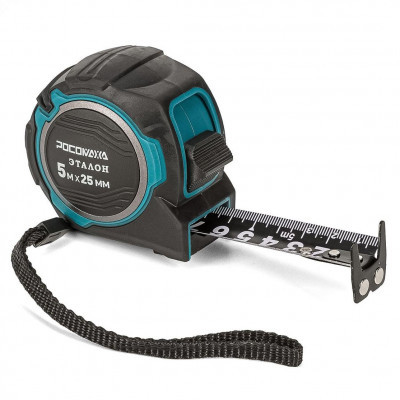 Рулетка Росомаха Эталон 5м*25мм магнит. двухст. черная