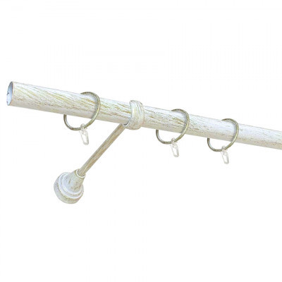 Карниз d 25 однорядный 3м. гладкий белое золото