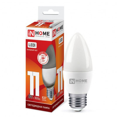 Лампа св/д  IN HOME С37 11Вт Е27 6500К