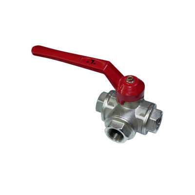 Кран шаровый, трехходовой,рычаг,внутренняя резьба Ду 1/2" Giacomini