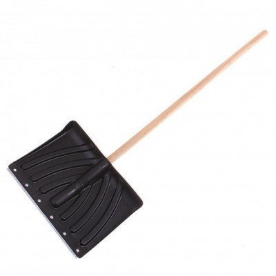 Лопата снеговая КрепышОК НН 465*340мм с планкой, деревянный черенок